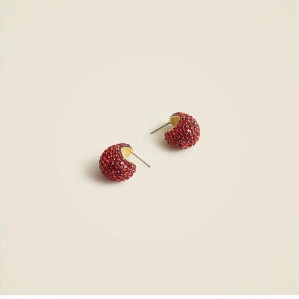 J. Crew Red Sugar Disco Hoop Earrings